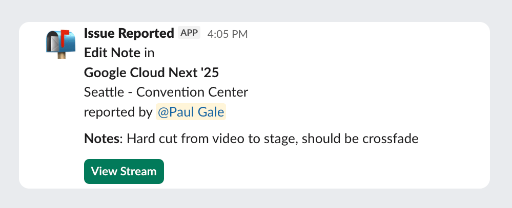 Edit Note Notification