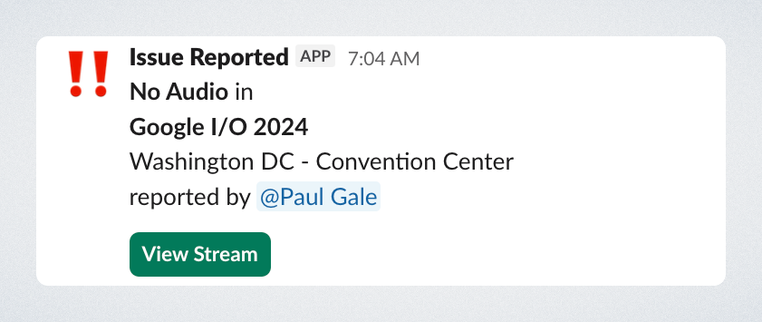 What the report notifications look like in Slack