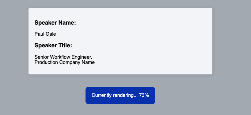 Mid-render status update in web interface
