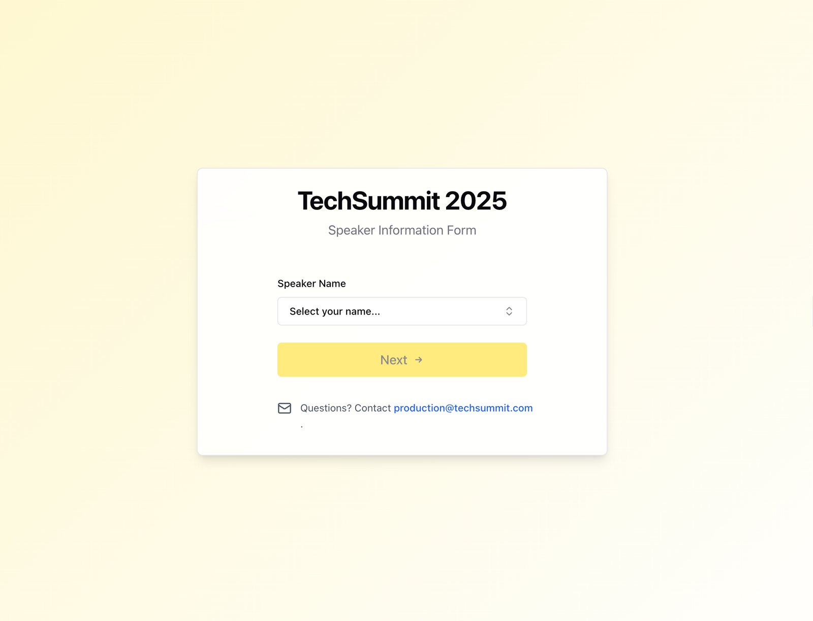 Speaker Data Form